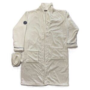 Tommy Bahama Unisex Long White Plush Robe with belt